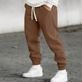 thumbnail image 2 of Lumtrix Jogger Sweatpants for Men Drawstring Cuffed Sweatpants Fall Winter Jogging Pants with Pockets Coffee XL, 2 of 7