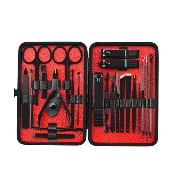 Yeacher 23PCS Stainless Steel Manicure Pedicure Kit Facial Care Set Nail Nail Cutter with Portable Case