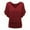Wine, variant on Womens Tshirt Plus Size V Neck Sleeve Batwing Loose Fold Hem Solid Blouse Tops for Women Trendy Green L