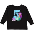 thumbnail image 3 of Inktastic Fifth Birthday Mermaid Girls Long Sleeve Toddler T-Shirt, 3 of 5
