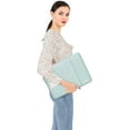 thumbnail image 2 of Mosiso Polyester Vertical Style Water Repellent Laptop Sleeve Case Bag Cover with Pocket for 13-13.3 Inch Notebook, MacBook Pro 14 inch M4 M3 M2 M1 Chip Pro Max 2024-2021, Mint Green, 2 of 5