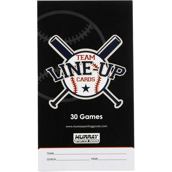 Murray Sporting Cartes d'Alignement de Baseball/Softball Goods - 30 Matchs avec Feuille d'Alignement de 16 Joueurs (Carbone en 4 Parties)