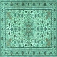 thumbnail image 1 of Ahgly Company Indoor Square Persian Turquoise Blue Traditional Area Rugs, 8' Square, 1 of 4