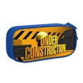 thumbnail image 1 of Large Capacity Pencil Case, Under Construction Pattern Pencil Pouch 2 Compartments Pencil Bag, 1 of 5