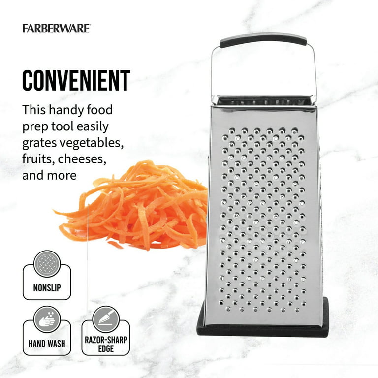 Choice 13 Stainless Steel Coarse Handheld Grater with Non-Slip