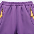 thumbnail image 3 of Boys Girls Winter Snow Ski Pants, Fleece Lined Waterproof Softshell Outdoor Hiking Snowboard Pants with Zipper Pockets Purple L, 3 of 8