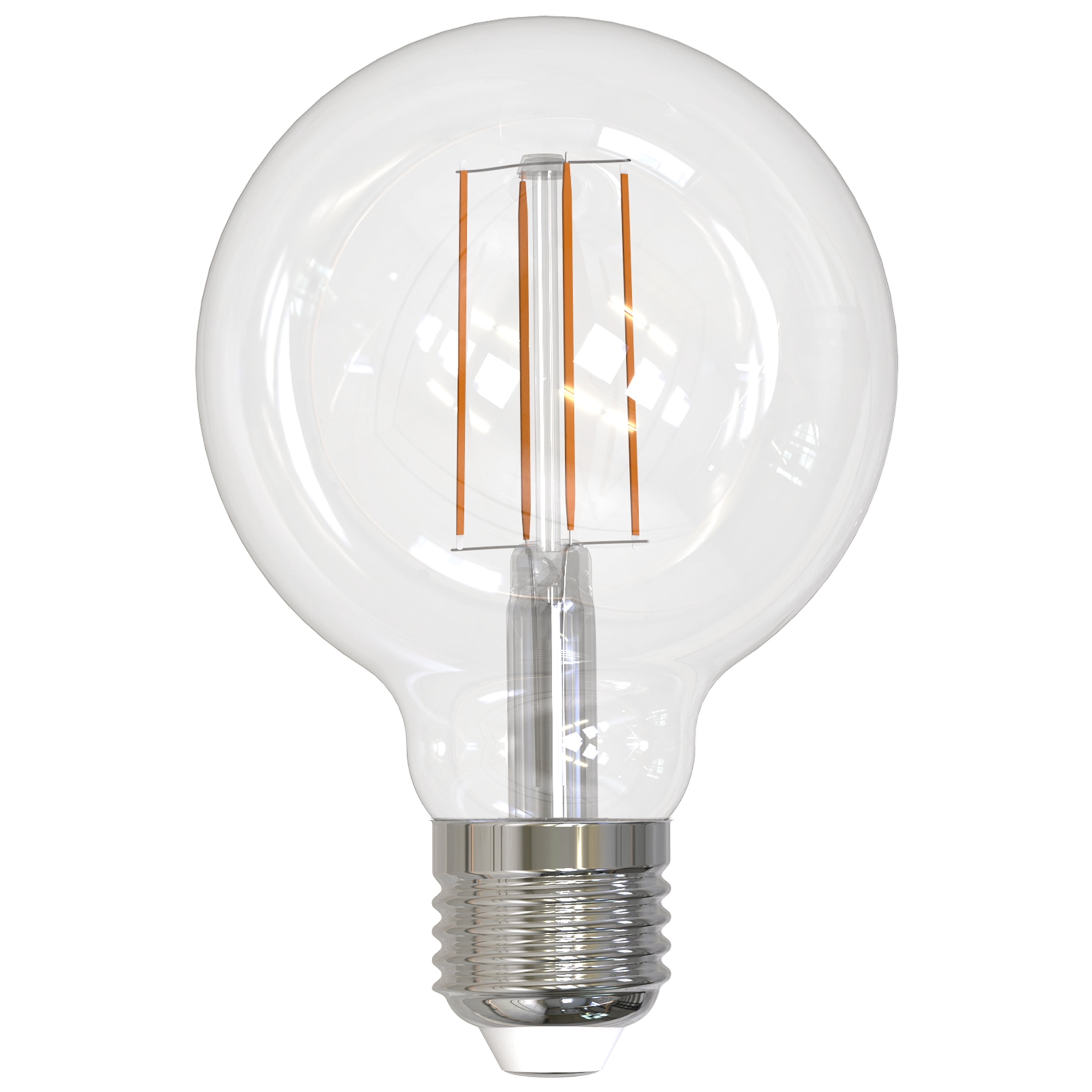 Bulbrite  Pack of (8) 7 Watt Dimmable Filament G25 Medium (E26) LED Bulb Milky 650 Lumens, 3000K, and 80 CRI