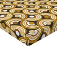 thumbnail image 2 of Ambesonne Retro Fitted Sheet, Funky Abstract Rounded, Twin Size, Grey Marigold Cinnamon, 2 of 3