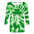 thumbnail image 4 of BLVB Womens 3/4 Sleeve St. Patrick's Day T-Shirts Shamrock Crew Neck Spring Graphic Tee Tops Casual Fashion Shirts, 4 of 5