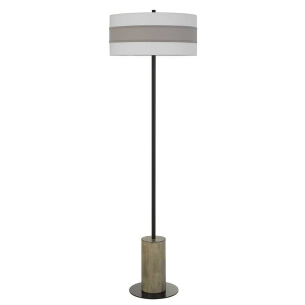 Saltoro Sherpi Cylindrical Base Floor Lamp With Striped Drum Shade Black Com Saltoro Sherpi Cylindrical Base Floor, Black And White Striped Floor Lamp