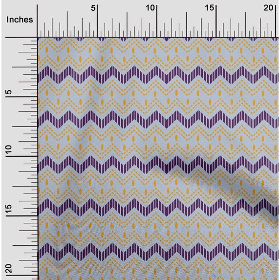 oneOone Viscose Jersey Light Grayish Blue Fabric Geometric & Floral Block Dress Material Fabric Print Fabric By The Yard 60 Inch Wide