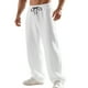 thumbnail image 2 of Pantalones largos de moda para hombre, casuales, de color sólido, con bolsillos y cremallera, cintura elástica, de poliéster., 2 of 9