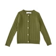thumbnail image 3 of NIEWTR Toddler Boys & Girls Crewneck Sweater Cardigan Kids Long Sleeve Button Knit Tops Outwear2t 3t 4t 5t 6t 7t(A-Green,9-10 Years), 3 of 5