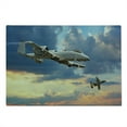 thumbnail image 2 of Airplane Cutting Board, Peacekeepers Mission Jet up International Flight Picture Aviation Theme Image, Decorative Tempered Glass Cutting and Serving Board, Large Size, Blue Grey, by Ambesonne, 2 of 5
