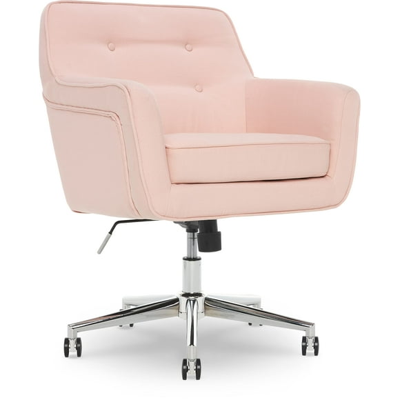 Serta Style Ashland Home Office Chair, Party Blush Pink Twill Fabric