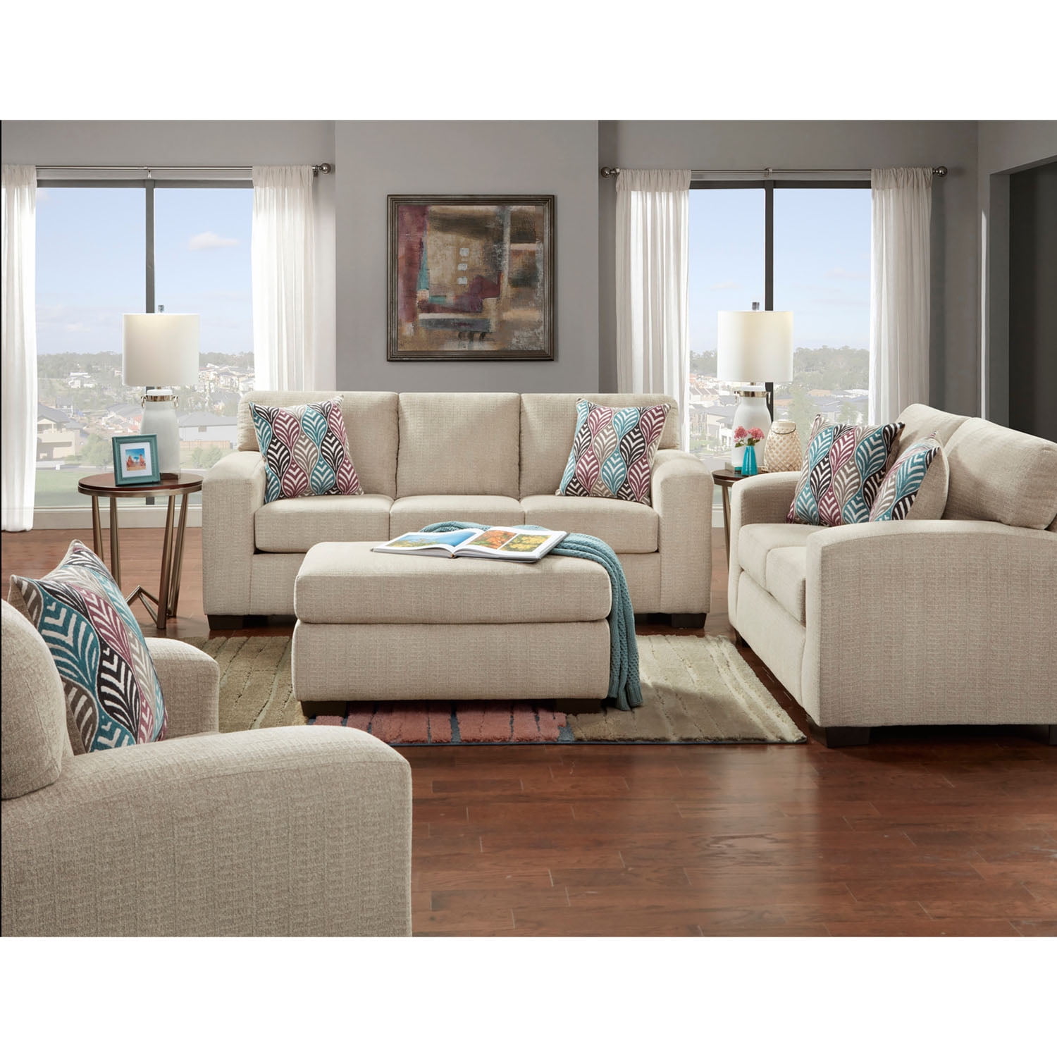 Cambridge Chamberlain ThreePiece Living Room Set Sofa, Loveseat, and