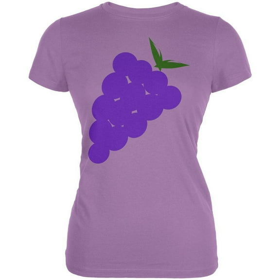 Halloween Women's Juniors Purple Grape Costume Short Sleeve Graphic Tee