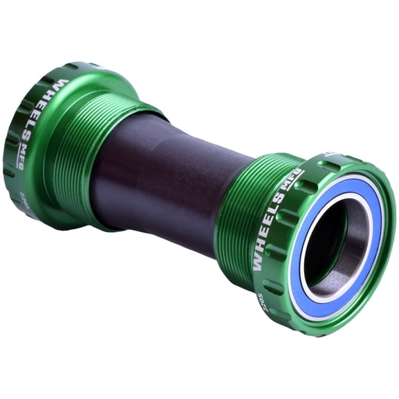Wheels Manufacturing BSA Bottom Bracket - Shimano Hollowtech II Spindle, ABEC 3, Green