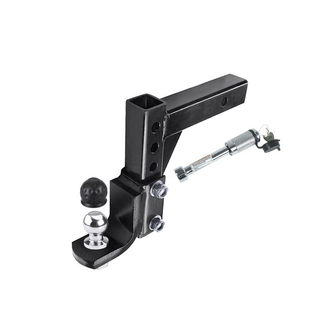 Attelages de Remorque de 10 Pouces Remorquer et Ranger Attelage de Remorque Réglable Support à Bille pour Récepteur de 2 Pouces avec Bille de 50 mm Pièces de VR Accès pour Caravane, Résistance à la Corrosion