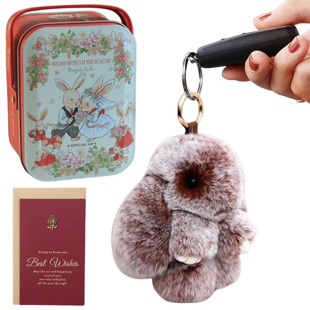 Llavero Encantador Del Animal Kawaii Coche Con La Lata