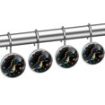 12 Pack Round Shower Curtain Hooks Crystal Glass Shower Rings Cartoon