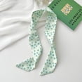 thumbnail image 1 of Nvzi Bufanda elegante, bufanda de rayas largas de la serie verde, tira fina y estrecha, lazo para el cuello, lazo para el cabello, decoración para bolso, cinta de regalo de mano -1 pieza (E), 1 of 1