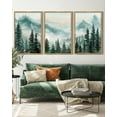 thumbnail image 2 of SHENIFY Fog Pine Green Tree Forest Canvas Wall Art 16x24in3pcs Natural Framed Nordic Nature Modern Artwork Prints Decor, 2 of 5