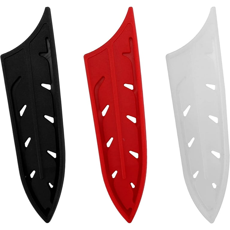 3pcs/set Knife Sheath For Ceramic&Stainless Steel Knives Black White Red  Plastic Knife Cover Case Edge Protector For Carry Sleeves Tools (For 6''  Ceramic Knife) 