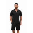 thumbnail image 5 of COOFANDY Mens Tracksuit Casual 2 Piece Quarter Zip Polo Shirt and Shorts Set Athletic Jogging Sports, 5 of 8