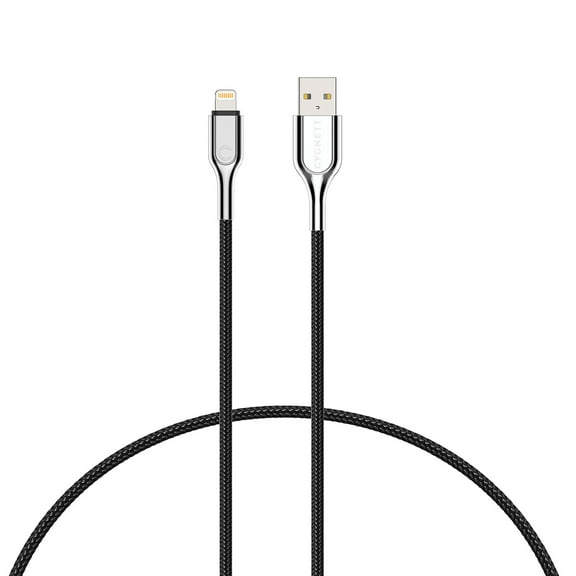 Cygnett Armoured 1M USB-A Braided Fast Charging Cable Black White