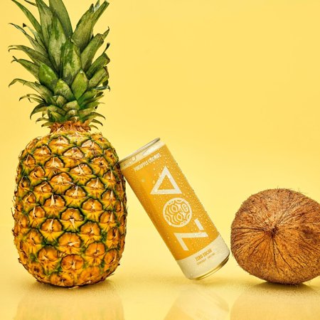 ZOA PINEAPPLE COCONUT ZERO SUGAR , 12 FL OZ ALUMINUM CAN, 0% ABV