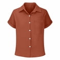 thumbnail image 2 of EnJoCho Toddler Girl Short Sleeve Shirt Girls Linen Shirt Button Down Short Sleeve Cotton Shirts Teen Girl Summer Hawaiian Top Fashion, 2 of 4