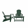 thumbnail image 2 of WestinTrends Malibu 4-Pieces Outdoor Patio Furniture Set, All Weather Outdoor Seating Plastic Adirondack Chair Set of 2 with Coffee Table and Side Table, Dark Green, 2 of 14