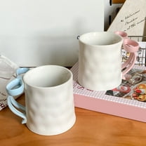 Opvise Premium Ceramic Festive Bow Mug with Insulated Handle, 350ml Capacity, Durable Coffee Cup for Hot Beverages, Holiday Gift, Home & Office Drinkware