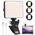 thumbnail image 1 of POINTERTECK 80 LED High Power Rechargeable Clip Fill Video Light with Front Back Clip Adjusted 2 Light Modes for Phone  Android iPad Laptop for Makeup TikTok Selfie Vlog Video Conference, 1 of 10