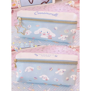 AONUOWE Cute Pencil Case Aesthetic Pencil Pouch Checkered Pencil Holder  Large Capacity Kawaii Stuff Kawaii Stationary (Blue White Bunny)