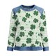 thumbnail image 5 of TaTaai Womens St Patrick Day Shirt 2025 Spring Long Sleeve Patchwork Round Neck Casual Blouse Solid Color Soft Comfy Top for Holiday Party Daily Wear Gift, 5 of 5