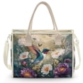 thumbnail image 2 of ZUXONGSY Hummingbird Flower Print Women’s Transparent Waterproof PVC Handbag, Oversize Lightweight Shoulder Tote with Top Handle and Zipper, Practical Shopper for Daily Commute, 2 of 7