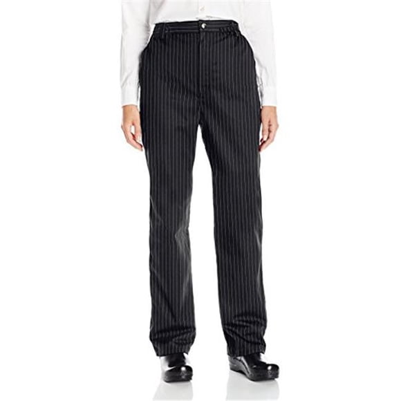 Vtex 4020-3305 Fils Inhabituels Femmes Chef Exécutif Pantalon & 44; Noir & Blanc Pin Rayure - Extra Large