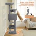 thumbnail image 5 of PAWZ Road 49" Multi-Level Cat Tree Tower with Two Hammocks & Condo for Indoor Cats, Gray, 5 of 11