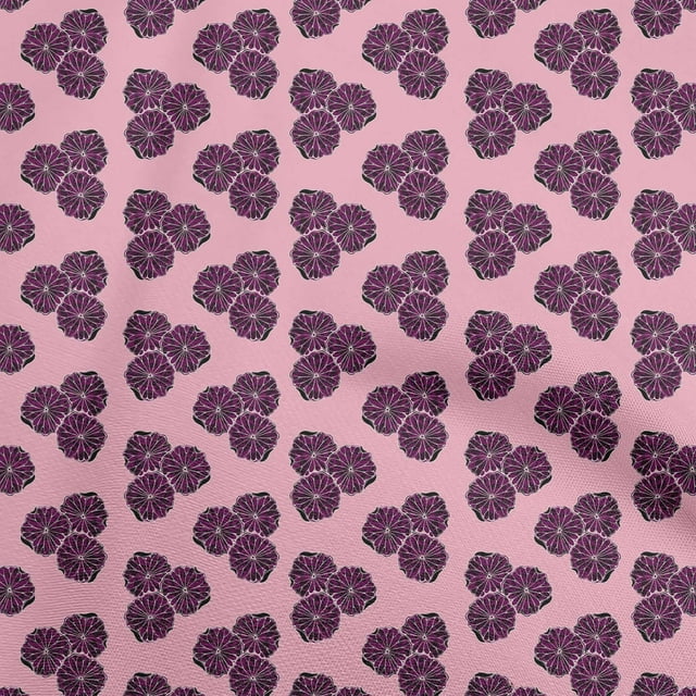 oneOone Polyester Spandex Pink Fabric Asian Block Sewing Craft Projects Fabric Prints by Yard 56 Inch Wide
