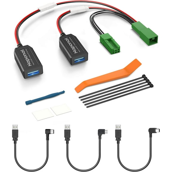 GPS DashCam Power Adapter,(3Pin Type E Connector) Mirror Camera Radar Charger Station GPS Dash Cam Charger Cable for Select Volvo and Polestar and More, Connects to Rearview Mirror