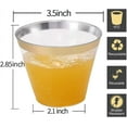 thumbnail image 2 of AllWays Plaza 200Pack Gold Plastic Cups,9 Oz Elegant Clear Plastic Cups Gold Rimmed Disposable Wine Glasses Fancy Disposable Party Cup Wedding Cup Drinking Tumblers Cocktail Glasses Perfect for Party, 2 of 7