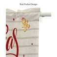 thumbnail image 5 of Christmas Linen Curtain Valance for Bedroom/Bathroom/Kitchen/Office/Living/Dining Room Window,Red Plaid Xmas Berry Botanical Rustic Rod Pocket Topper Decorative Cafe Drapes Panel 54"x18", 5 of 6