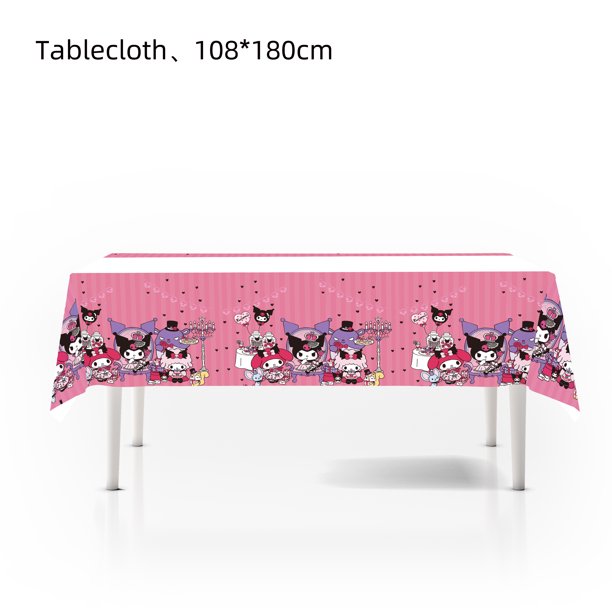 Juego de vajilla desechable para decoración de fiesta de cumpleaños, platos, servilletas, mantel, suministros de ducha para niños, tema lindo de Kawali Kuromied