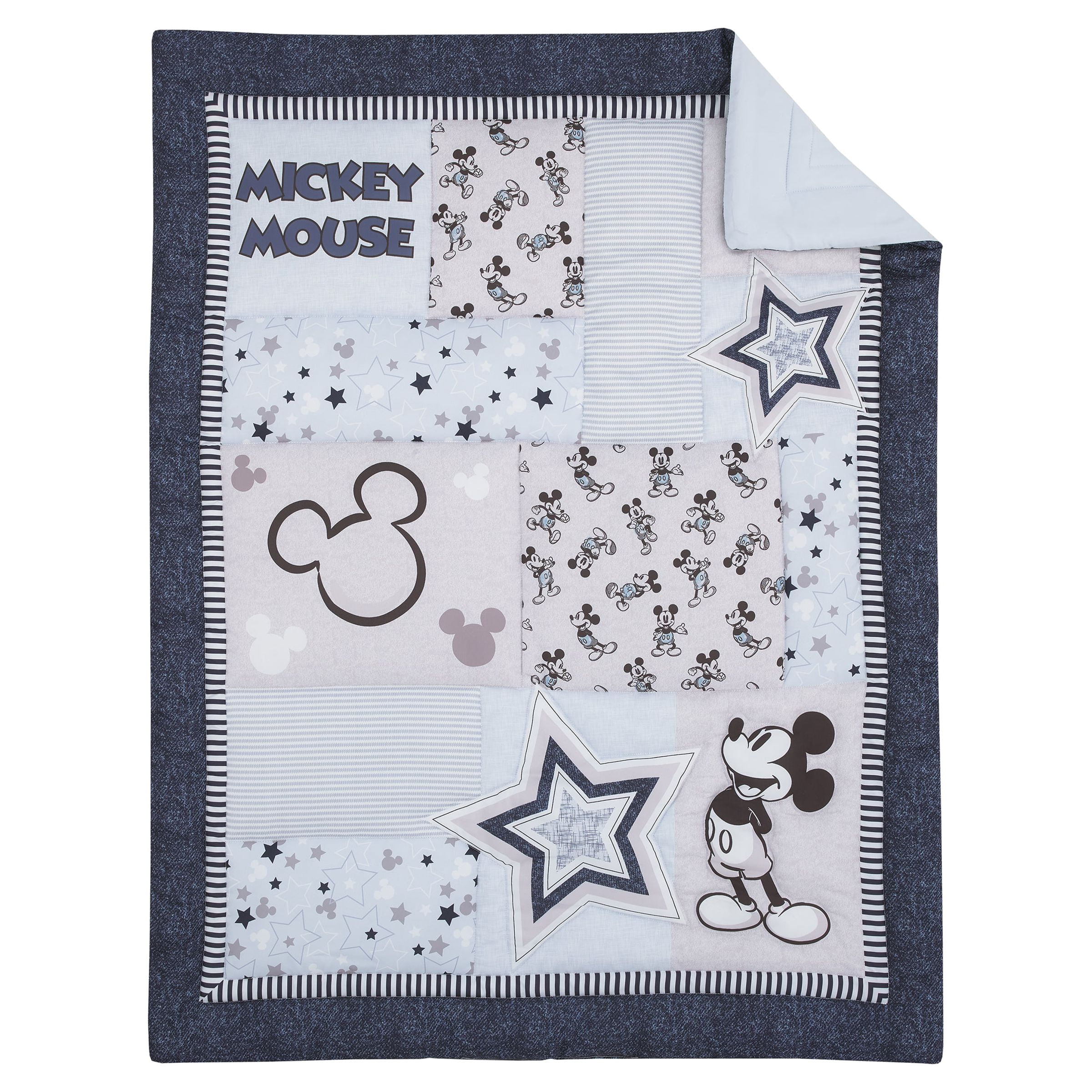 Disney Mickey Mouse 3-Piece Crib Bedding Set, Crib, Blue, Timeless Mickey Collection