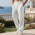 thumbnail image 6 of Havenx Men's Baggy Sweatpants Straight Wide Leg Drawstring Sweat Pants with Pockets Elastic Waist Open Bottom Sweatpants Loose Fit Soft Fall Winter Comfy Workout Streetwear,White L, 6 of 8