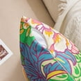 thumbnail image 3 of Pack of 2, Chinoiserie Pillow Cover 18 x 18 Inch Peony Floral Pillow Covers Linen Flower Throw Pillow Covers Farmhouse Pillowcase Cushion Covers for Sofa Couch Living Room Green Yellow, 3 of 6