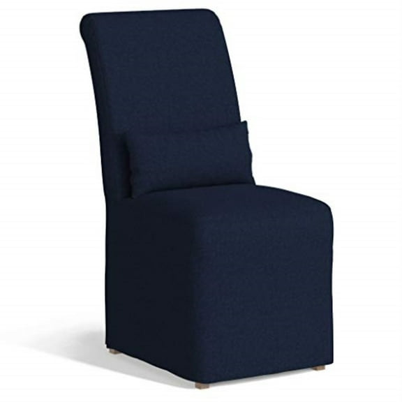 Sunset Trading Newport 20" Fabric Slipcovered Dining Chair in Navy Blue