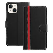 Allytechgroup Flip Wallet Phone Case for iPhone 13, RFID Blocking PU Leather Built-in Credit Card Slot Stand Shockproof Full Body Protective for iPhone 13, Black
